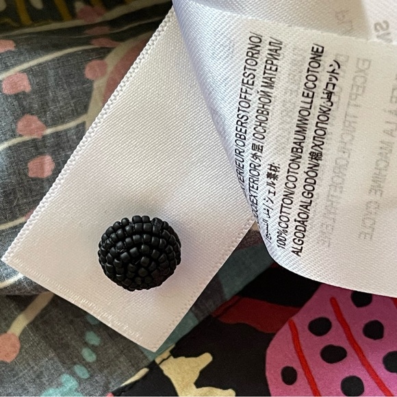 Farm Rio Shell Mix Long Cuff Blouse In Multi Size Medium New With Tags - Picture 12 of 13